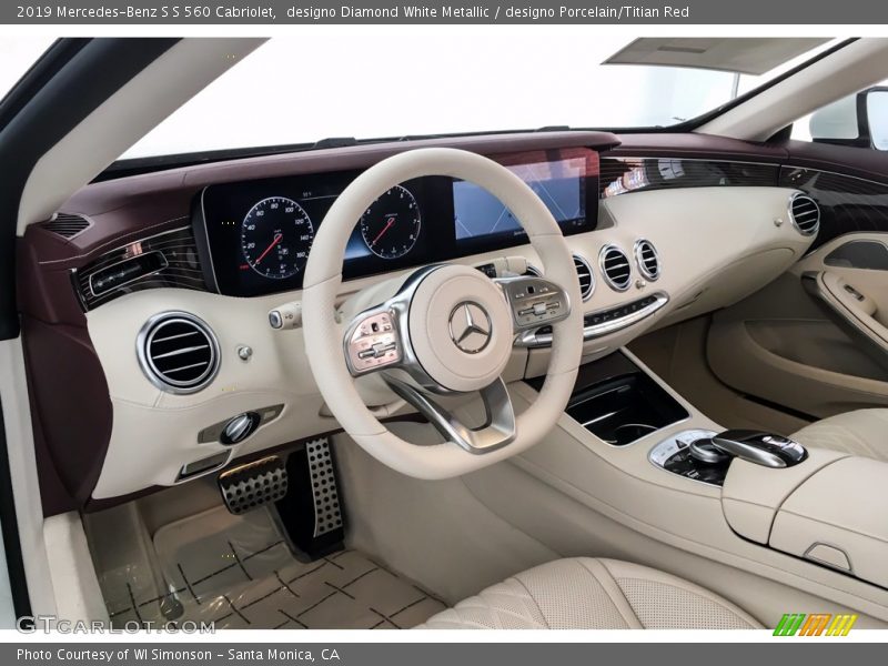 designo Diamond White Metallic / designo Porcelain/Titian Red 2019 Mercedes-Benz S S 560 Cabriolet