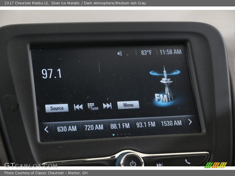 Silver Ice Metallic / Dark Atmosphere/Medium Ash Gray 2017 Chevrolet Malibu LS