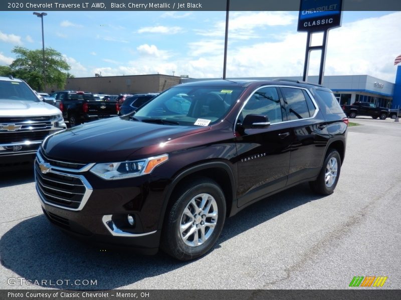 Black Cherry Metallic / Jet Black 2020 Chevrolet Traverse LT AWD