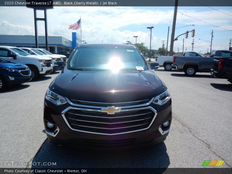 Black Cherry Metallic / Jet Black 2020 Chevrolet Traverse LT AWD