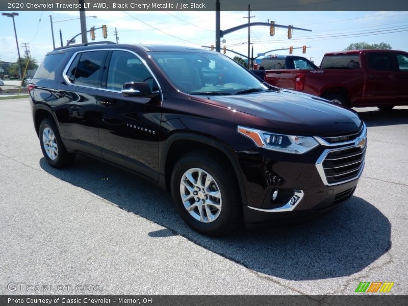 Black Cherry Metallic / Jet Black 2020 Chevrolet Traverse LT AWD
