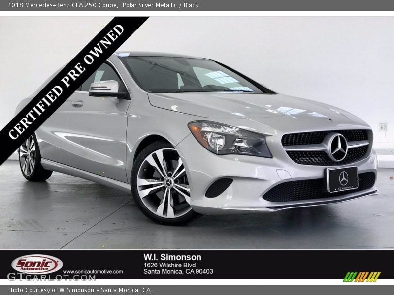 Polar Silver Metallic / Black 2018 Mercedes-Benz CLA 250 Coupe