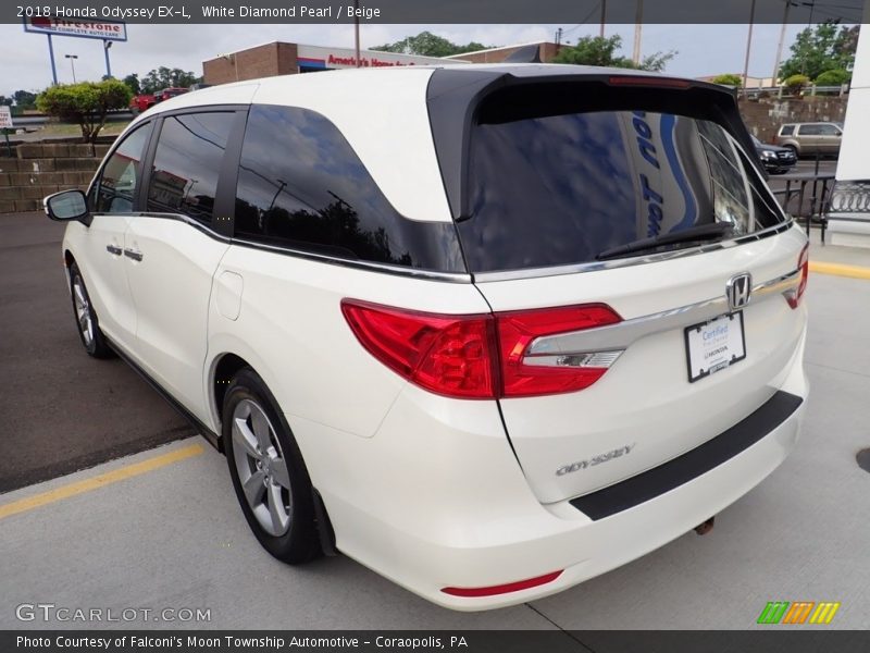 White Diamond Pearl / Beige 2018 Honda Odyssey EX-L