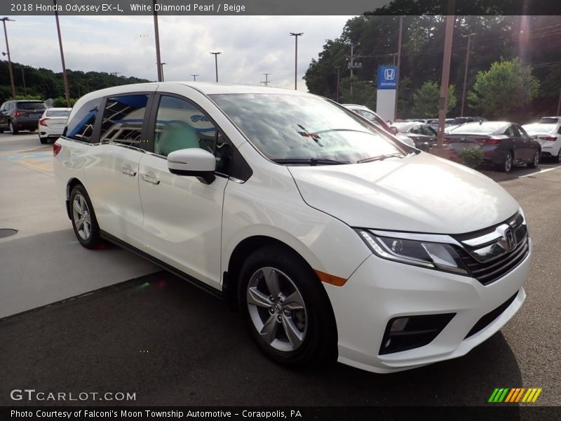 White Diamond Pearl / Beige 2018 Honda Odyssey EX-L