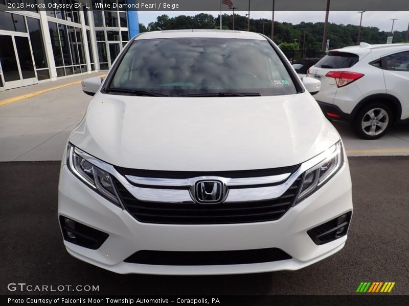 White Diamond Pearl / Beige 2018 Honda Odyssey EX-L