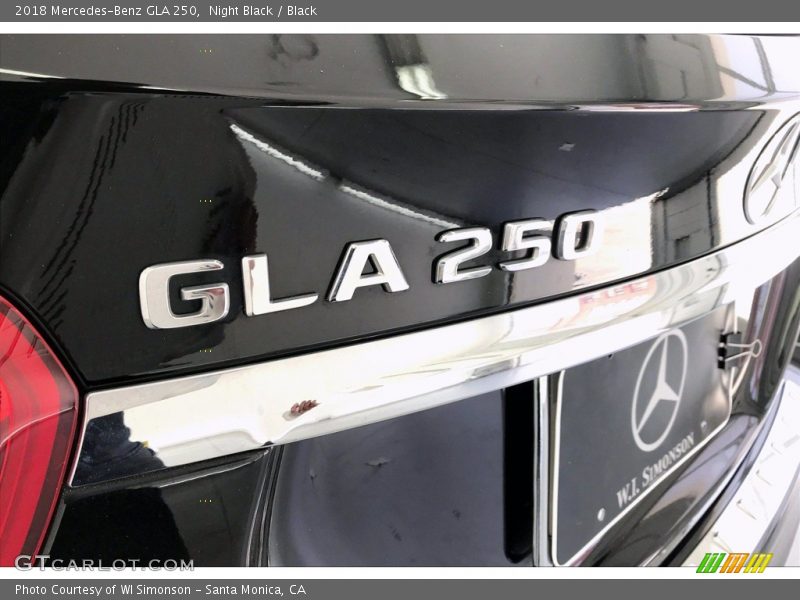 Night Black / Black 2018 Mercedes-Benz GLA 250