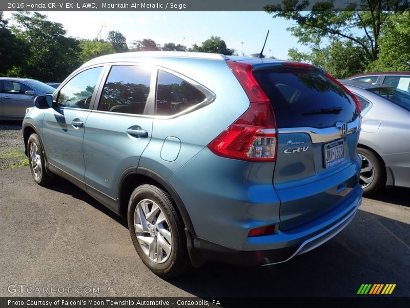 Mountain Air Metallic / Beige 2016 Honda CR-V EX-L AWD
