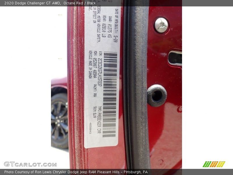Octane Red / Black 2020 Dodge Challenger GT AWD
