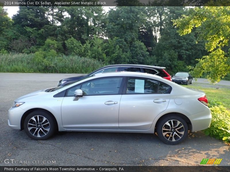 Alabaster Silver Metallic / Black 2014 Honda Civic EX Sedan