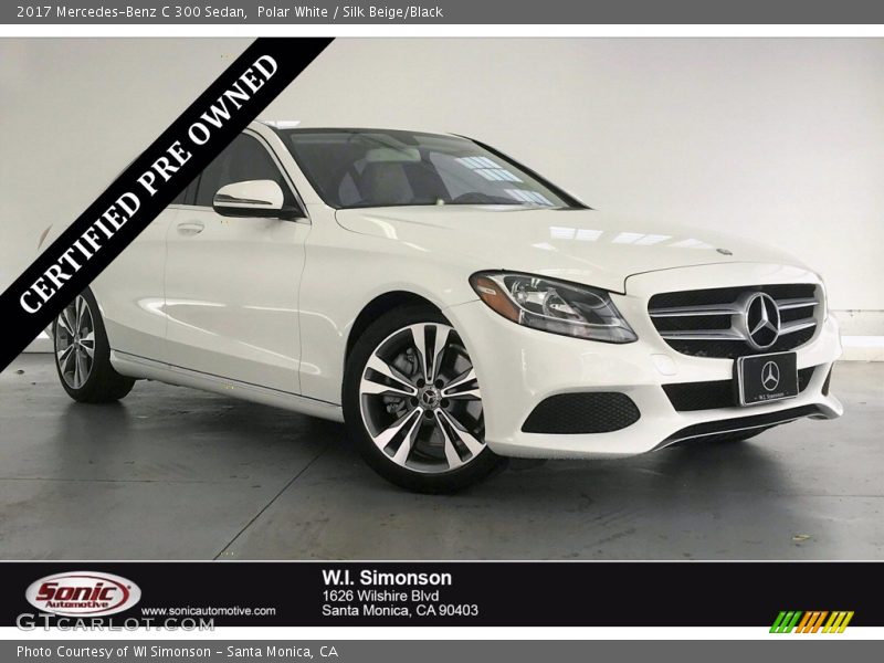 Polar White / Silk Beige/Black 2017 Mercedes-Benz C 300 Sedan