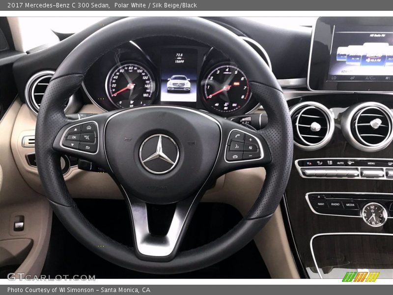 Polar White / Silk Beige/Black 2017 Mercedes-Benz C 300 Sedan