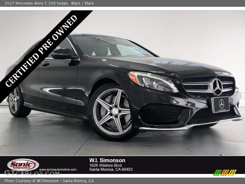 Black / Black 2017 Mercedes-Benz C 300 Sedan