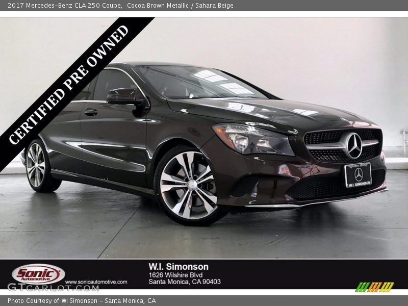 Cocoa Brown Metallic / Sahara Beige 2017 Mercedes-Benz CLA 250 Coupe