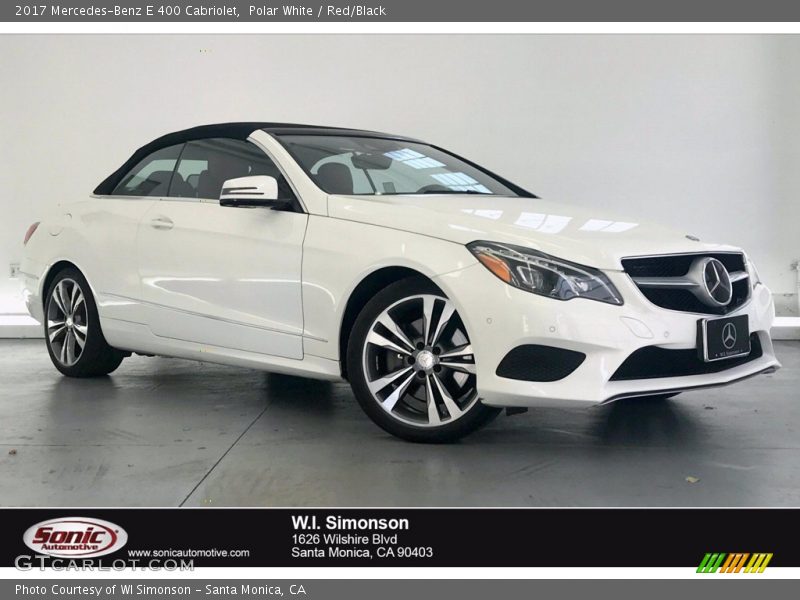 Polar White / Red/Black 2017 Mercedes-Benz E 400 Cabriolet
