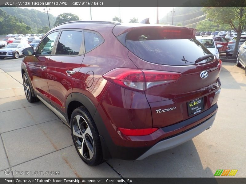 Ruby Wine / Beige 2017 Hyundai Tucson Limited AWD