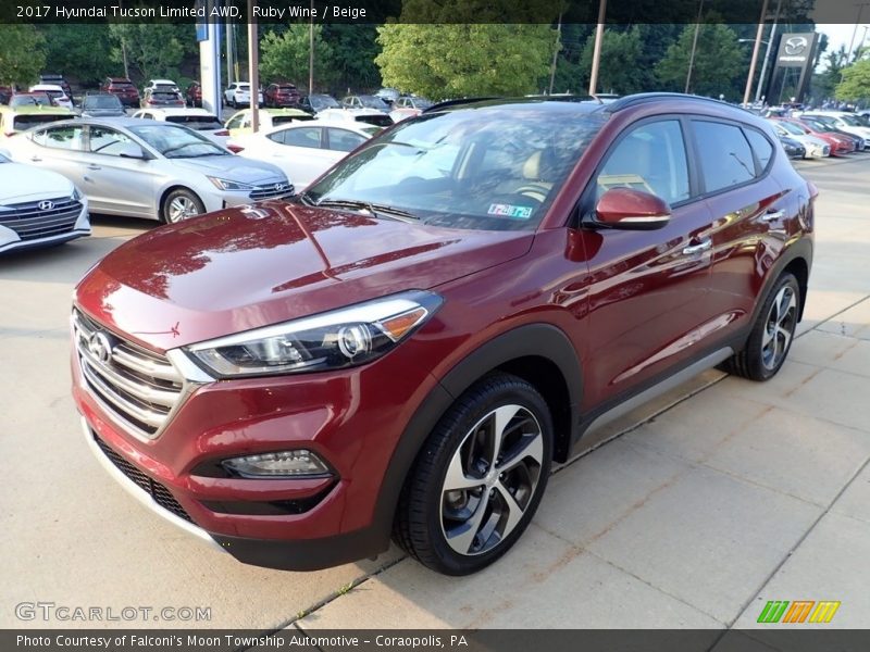 Ruby Wine / Beige 2017 Hyundai Tucson Limited AWD