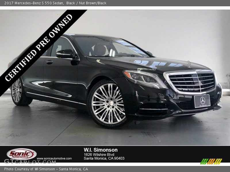 Black / Nut Brown/Black 2017 Mercedes-Benz S 550 Sedan