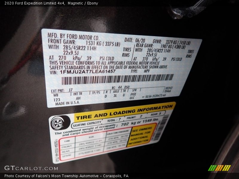 2020 Expedition Limited 4x4 Magnetic Color Code J7