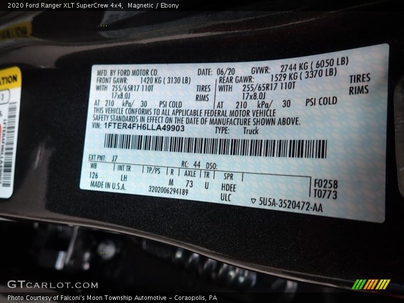 Magnetic / Ebony 2020 Ford Ranger XLT SuperCrew 4x4