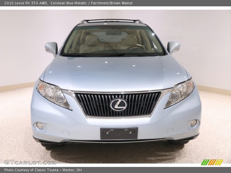 Cerulean Blue Metallic / Parchment/Brown Walnut 2010 Lexus RX 350 AWD