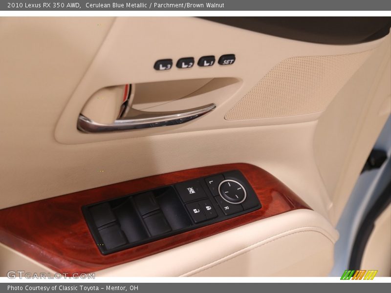 Cerulean Blue Metallic / Parchment/Brown Walnut 2010 Lexus RX 350 AWD