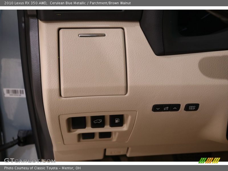 Cerulean Blue Metallic / Parchment/Brown Walnut 2010 Lexus RX 350 AWD