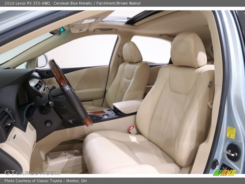 Cerulean Blue Metallic / Parchment/Brown Walnut 2010 Lexus RX 350 AWD