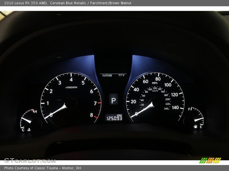Cerulean Blue Metallic / Parchment/Brown Walnut 2010 Lexus RX 350 AWD