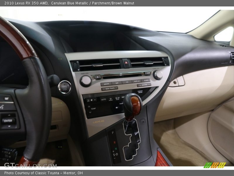 Cerulean Blue Metallic / Parchment/Brown Walnut 2010 Lexus RX 350 AWD