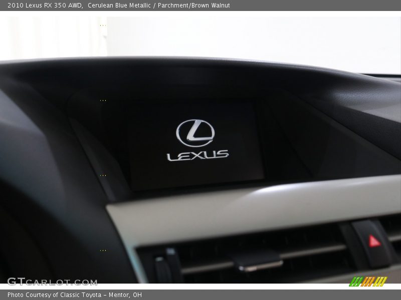 Cerulean Blue Metallic / Parchment/Brown Walnut 2010 Lexus RX 350 AWD