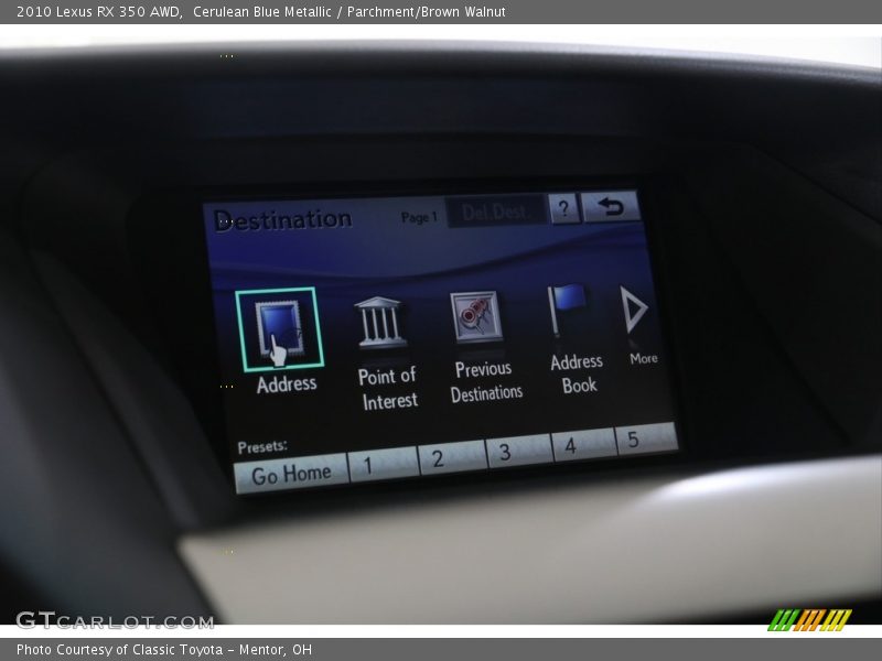 Cerulean Blue Metallic / Parchment/Brown Walnut 2010 Lexus RX 350 AWD