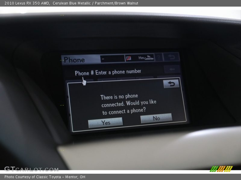 Cerulean Blue Metallic / Parchment/Brown Walnut 2010 Lexus RX 350 AWD