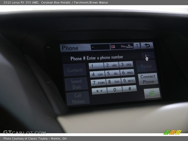 Cerulean Blue Metallic / Parchment/Brown Walnut 2010 Lexus RX 350 AWD