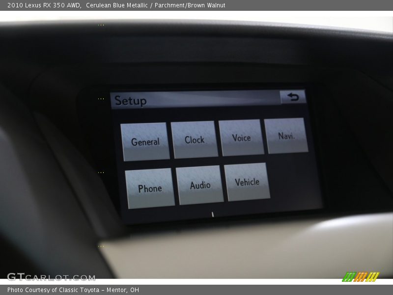 Cerulean Blue Metallic / Parchment/Brown Walnut 2010 Lexus RX 350 AWD