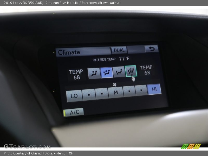 Cerulean Blue Metallic / Parchment/Brown Walnut 2010 Lexus RX 350 AWD