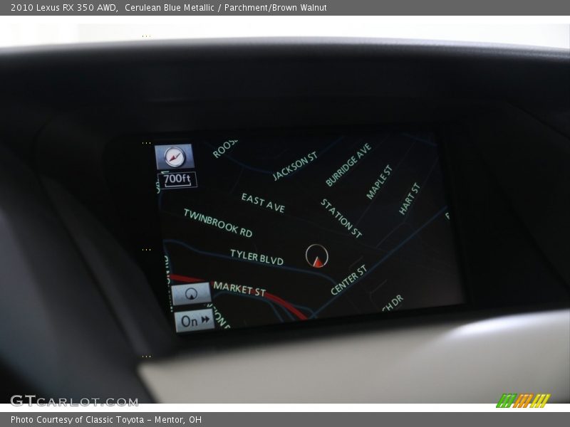 Cerulean Blue Metallic / Parchment/Brown Walnut 2010 Lexus RX 350 AWD