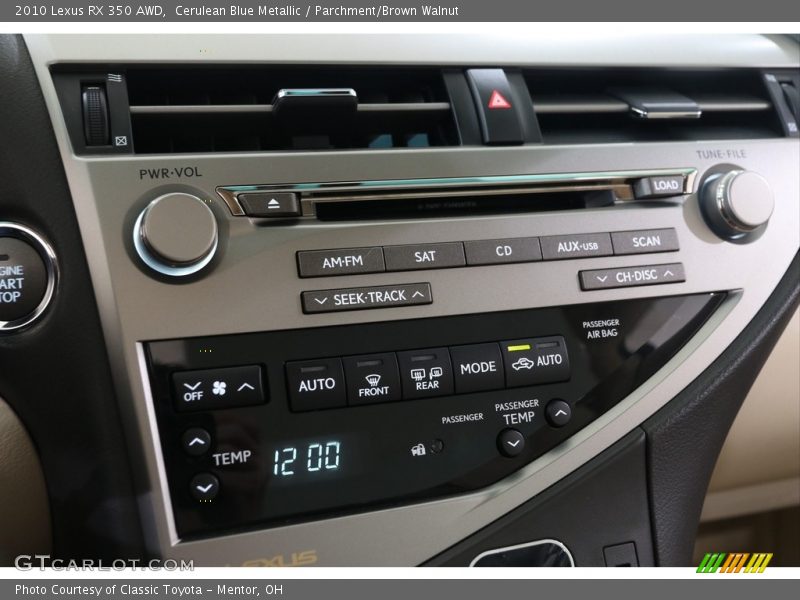 Cerulean Blue Metallic / Parchment/Brown Walnut 2010 Lexus RX 350 AWD