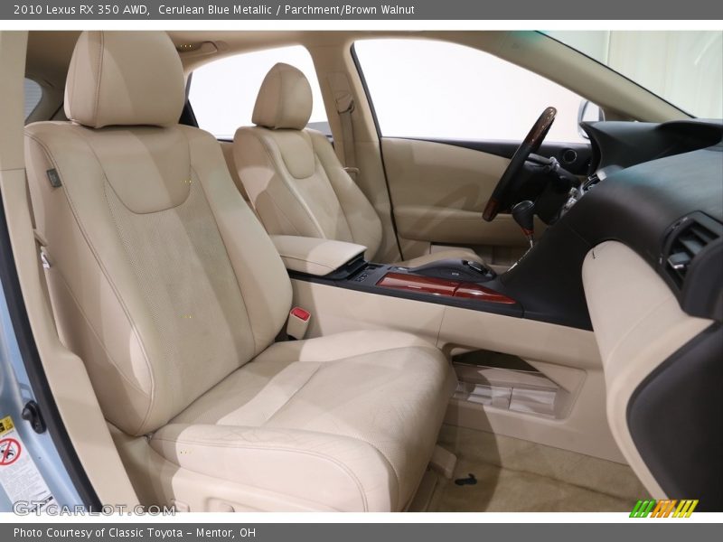 Cerulean Blue Metallic / Parchment/Brown Walnut 2010 Lexus RX 350 AWD