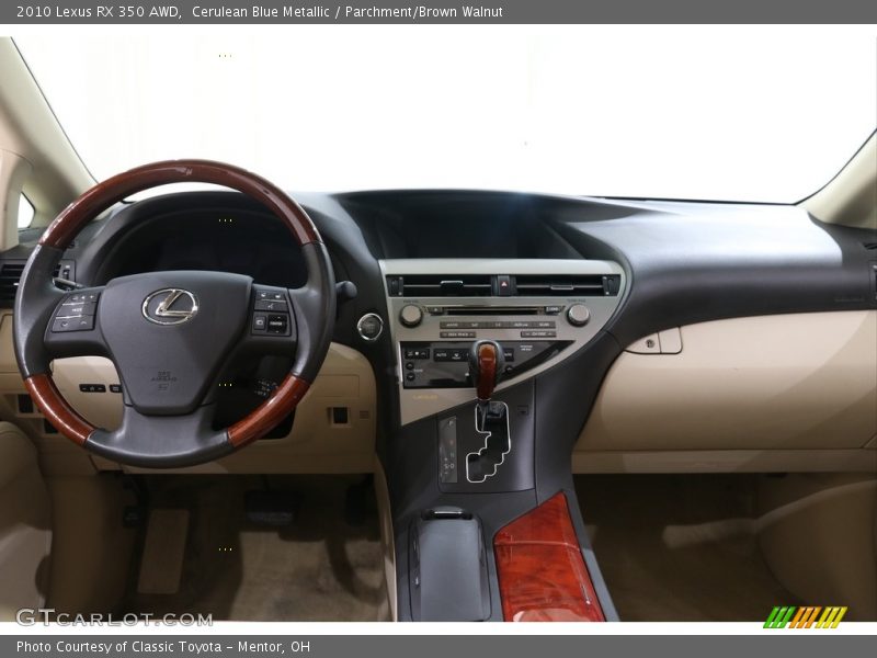 Cerulean Blue Metallic / Parchment/Brown Walnut 2010 Lexus RX 350 AWD