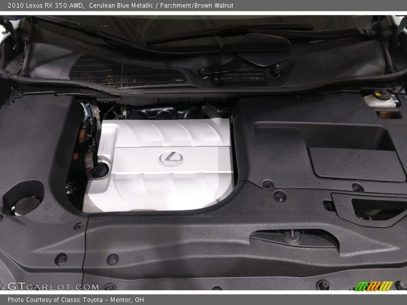 Cerulean Blue Metallic / Parchment/Brown Walnut 2010 Lexus RX 350 AWD