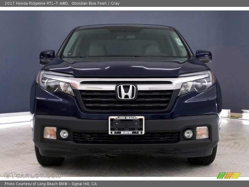 Obsidian Blue Pearl / Gray 2017 Honda Ridgeline RTL-T AWD