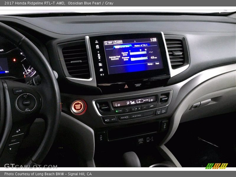 Obsidian Blue Pearl / Gray 2017 Honda Ridgeline RTL-T AWD