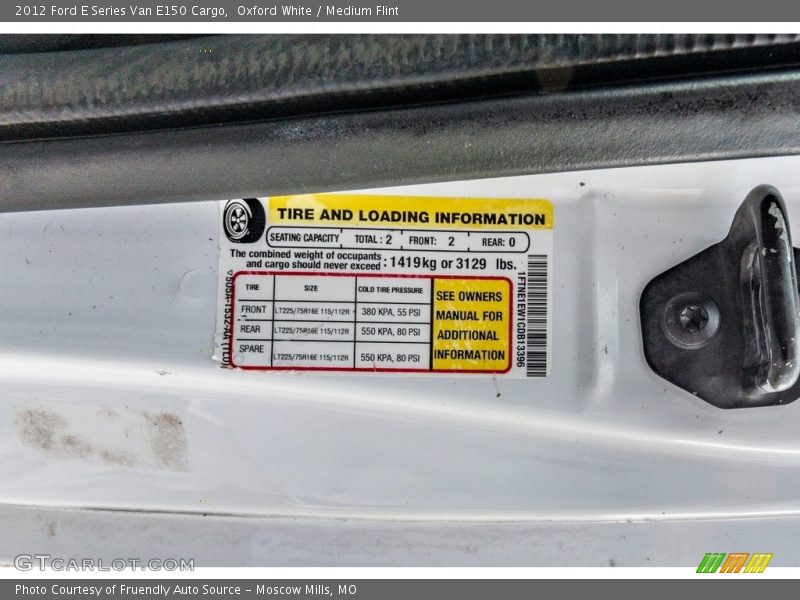 Oxford White / Medium Flint 2012 Ford E Series Van E150 Cargo