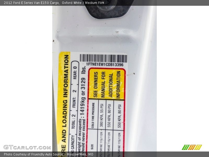 Oxford White / Medium Flint 2012 Ford E Series Van E150 Cargo