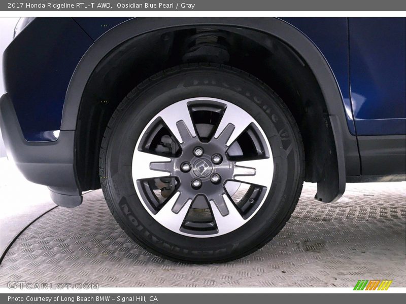 Obsidian Blue Pearl / Gray 2017 Honda Ridgeline RTL-T AWD
