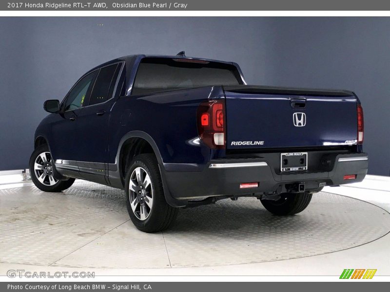 Obsidian Blue Pearl / Gray 2017 Honda Ridgeline RTL-T AWD