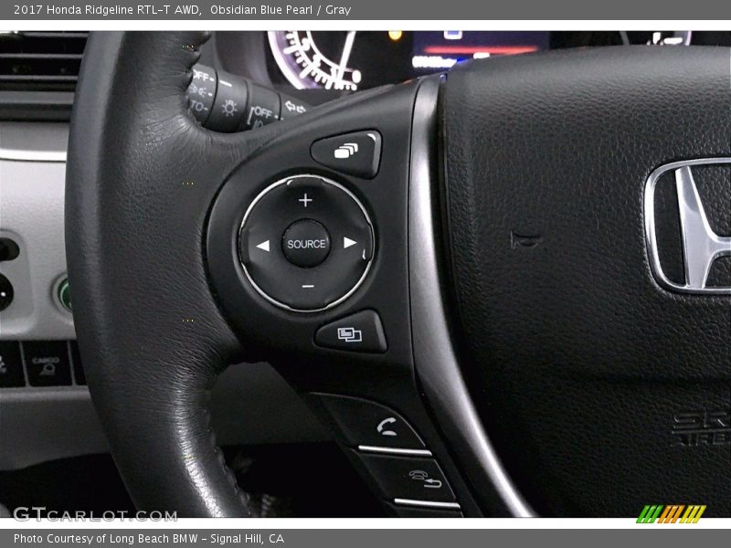 Obsidian Blue Pearl / Gray 2017 Honda Ridgeline RTL-T AWD