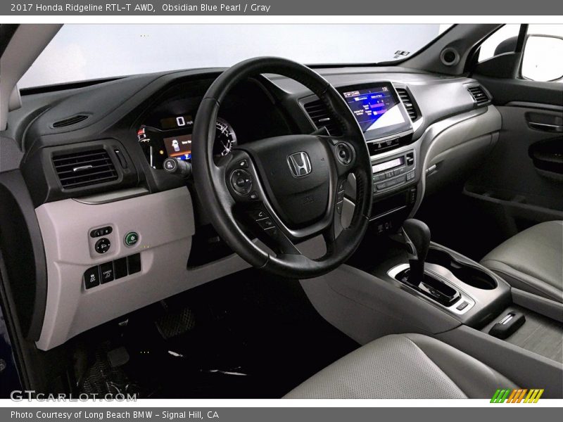Obsidian Blue Pearl / Gray 2017 Honda Ridgeline RTL-T AWD