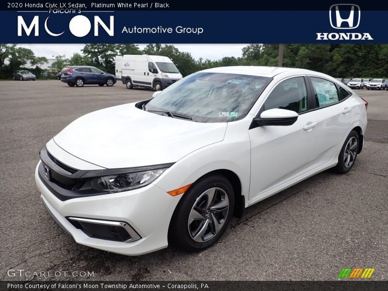 Platinum White Pearl / Black 2020 Honda Civic LX Sedan