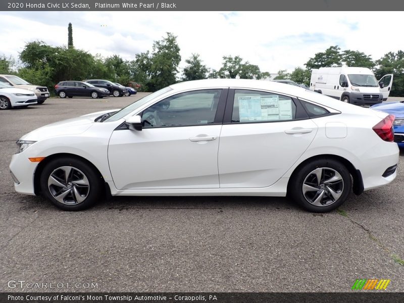 Platinum White Pearl / Black 2020 Honda Civic LX Sedan